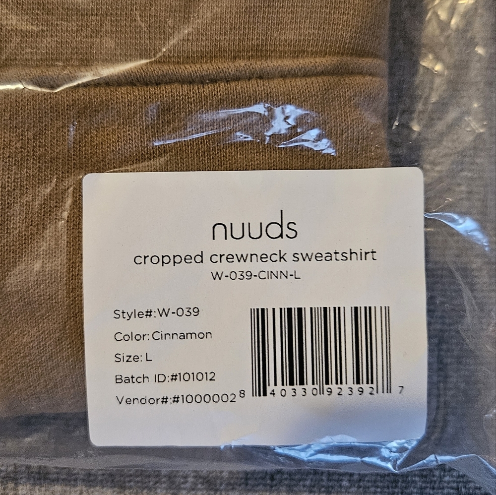 Nuuds cropped crew neck sweatshirt
